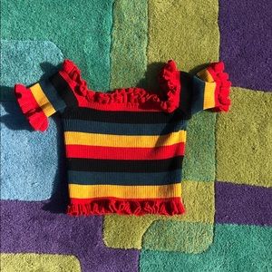 retro love culture crop top